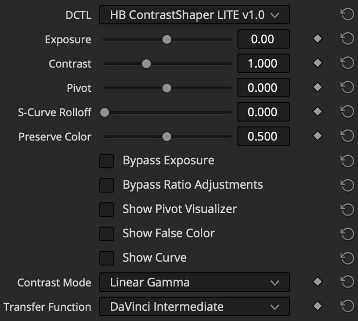 Contrast Shaper Lite UI